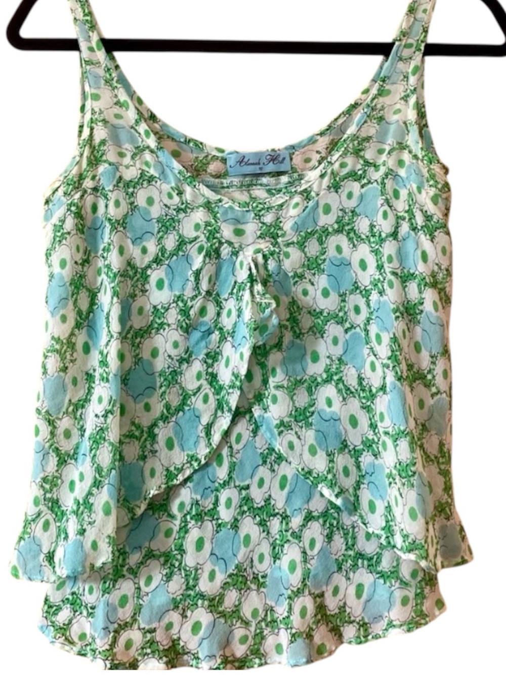 Alannah Hill Floral Silk Blend Layered Ruffle Cami Tank Top Size 10